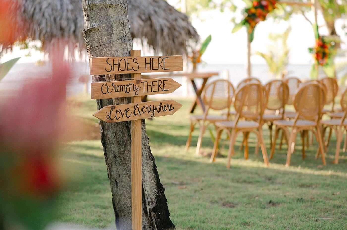 Cocktail hour setup at a destination wedding, Dominican Republic