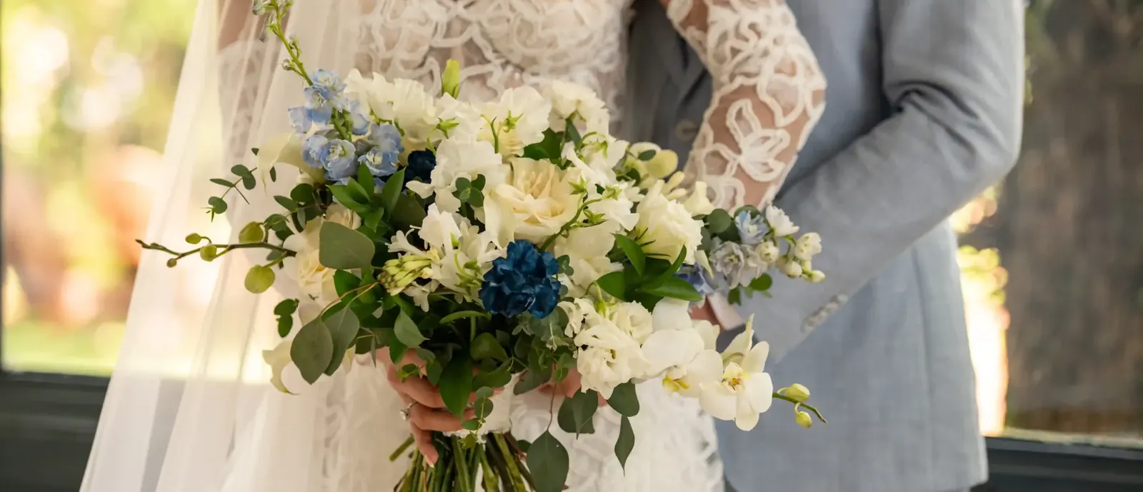 Bridal bouquet with local Caribbean flowers, sustainable destination wedding
