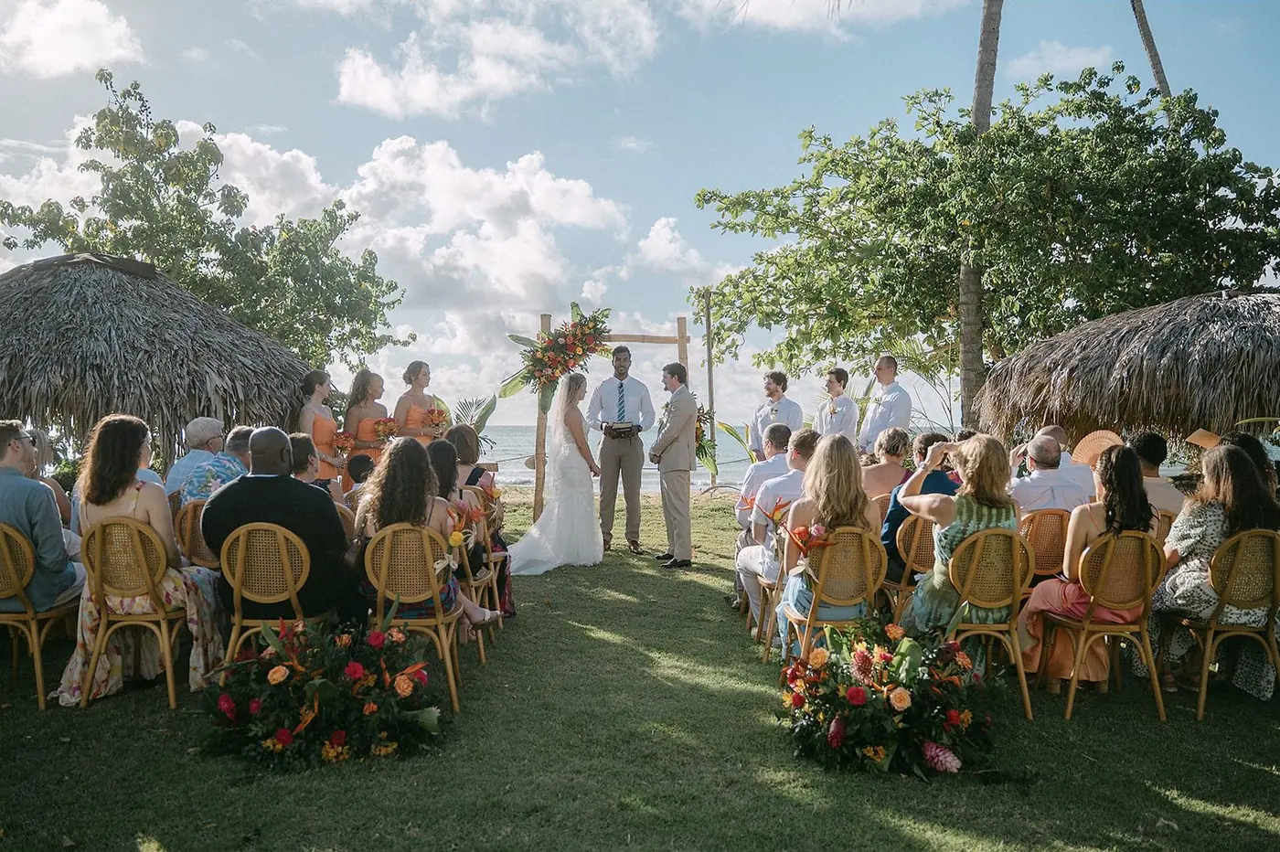 Beach ceremony at golden hour, Dominican Republic