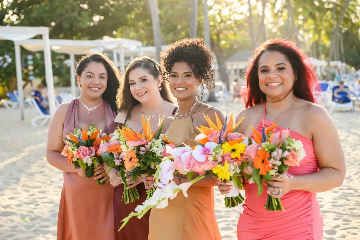 Beachfront wedding ceremony by the ocean